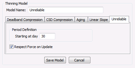 Unreliable Thinning Model Example